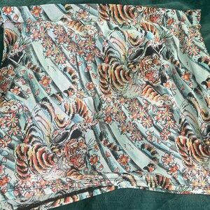 Ed hardy mesh layered skirt floral tiger print